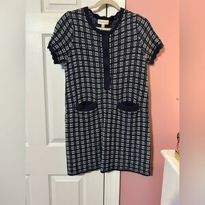 Navy and White sweater dress